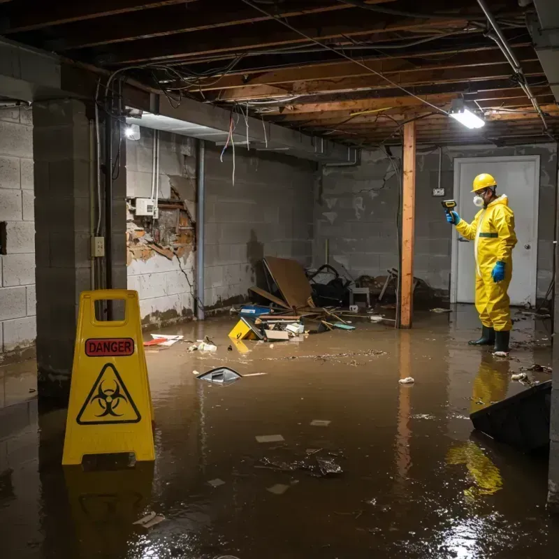 Flooded Basement Electrical Hazard in Lake of the Pines, CA Property