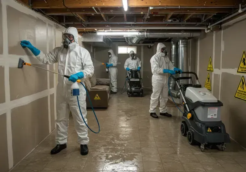 Basement Moisture Removal and Structural Drying process in Lake of the Pines, CA